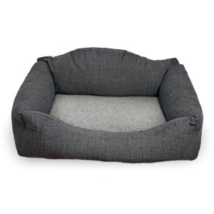Κρεβάτι Deluxe Μαύρο Γκρι με Fleece